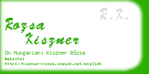 rozsa kiszner business card